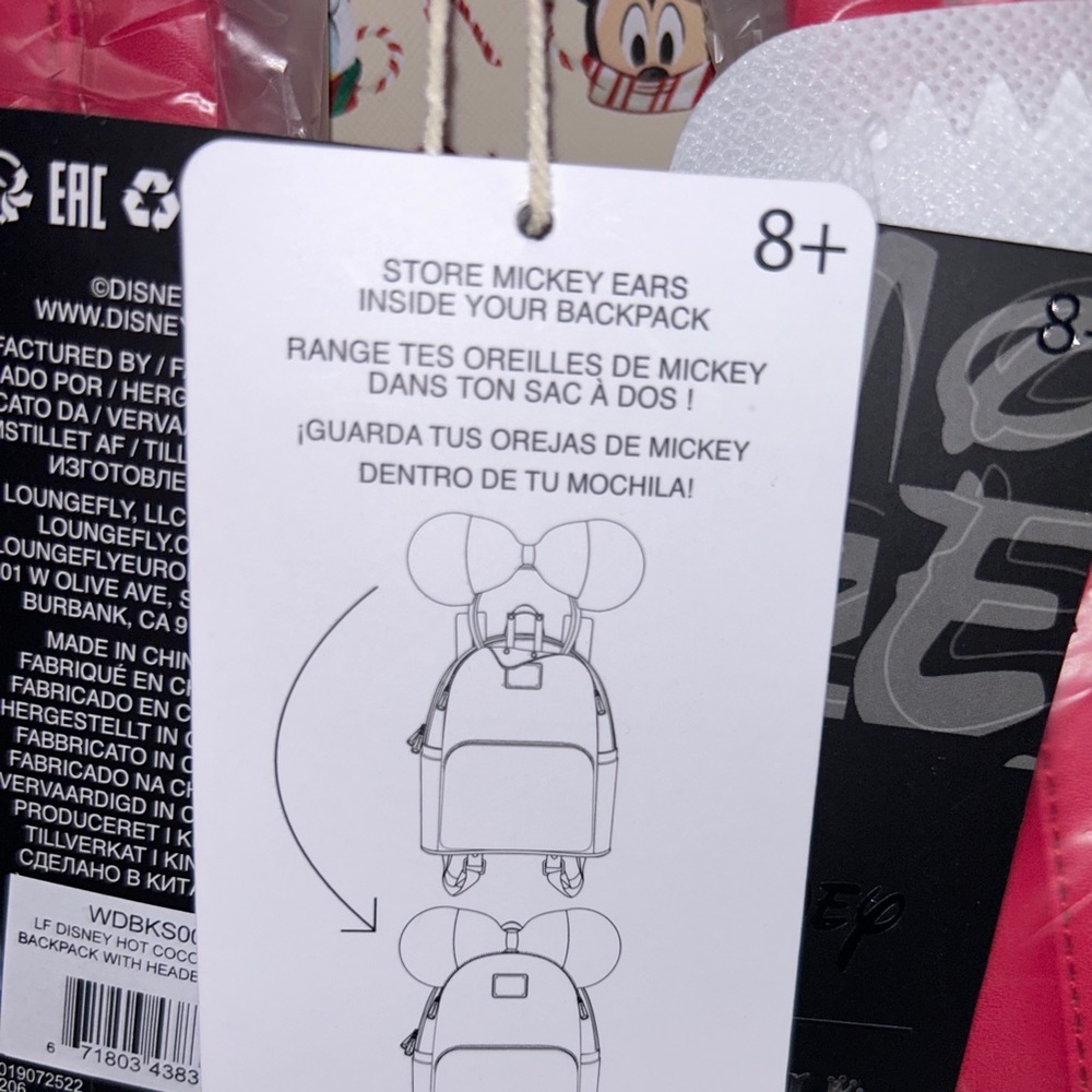Disney Hot Cocoa AOP Mini Backpack with Headband Combo with Matching Zip Wallet - Picture 6 of 9